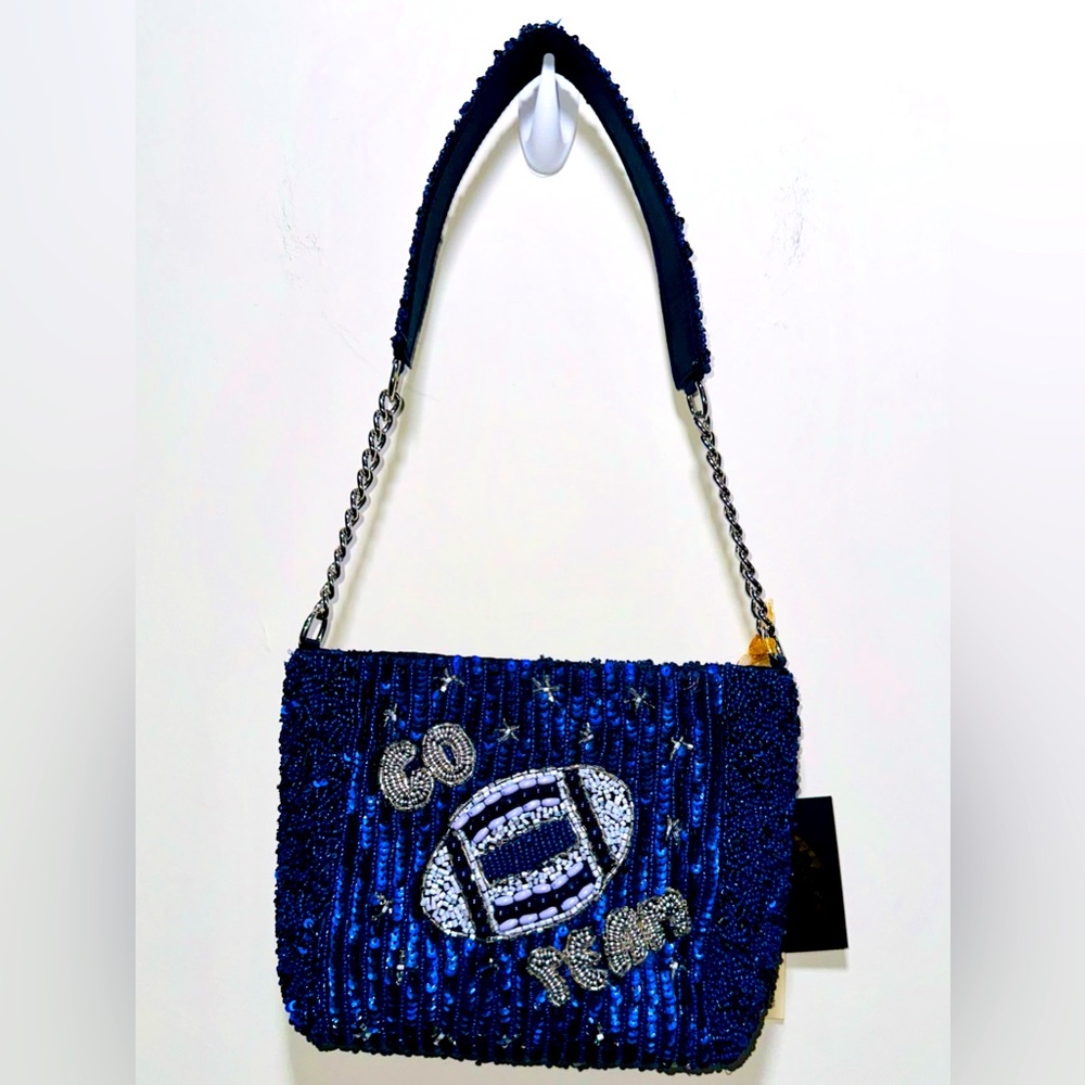 NWT MADE IN INDIA Beaded “Go Team” Football Bag‎